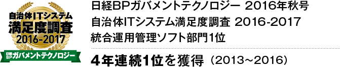 日経BPガバメントテクノロジー 自治体ITシステム満足度調査 2016-2017