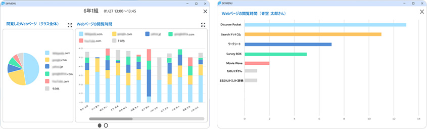《授業後》アクセス履歴をグラフやCSV形式のファイルで可視化