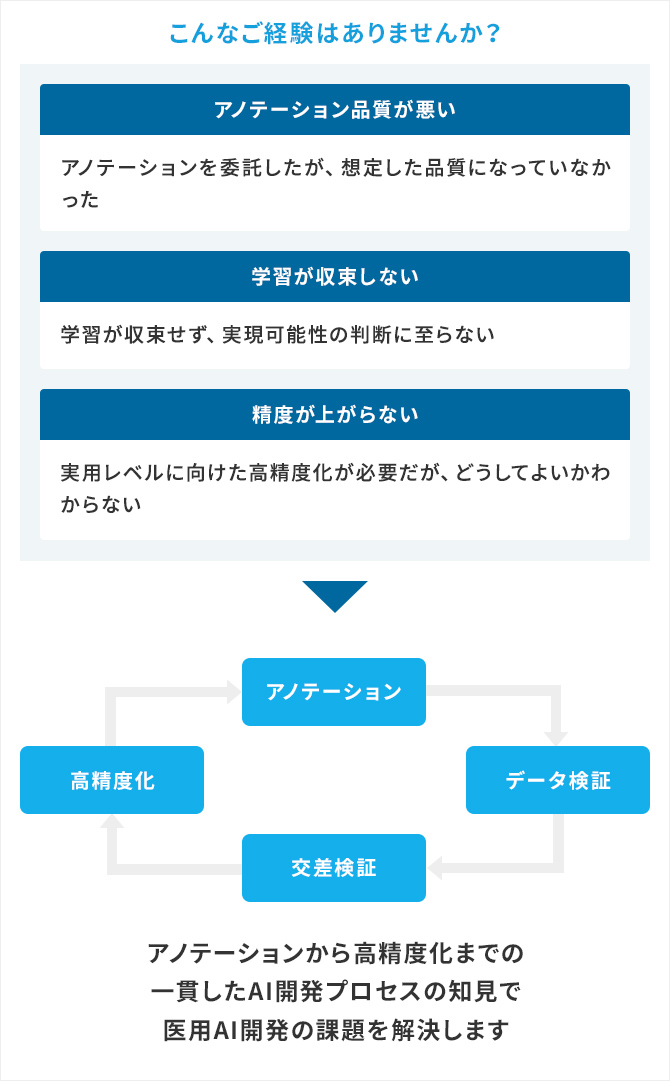アノテーションから高精度化まで一貫したAI開発プロセスの知見で医用AI開発の課題を解決します