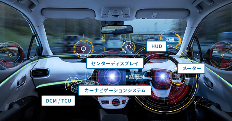 車載インフォテインメントシステムの開発実績イメージ